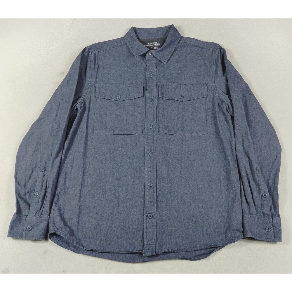 REI Cooperative Flannel Shirt Mens Medium Blue Cabincore Gorpcore Hiking Warm